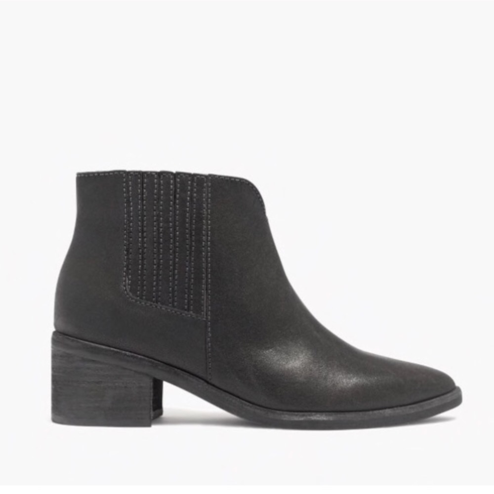 Madewell Joni Black Chelsea Leather Ankle Boot